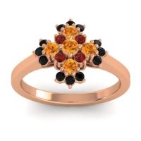 Citrine Fashion Ring In 18K Rose Gold With Garnet And Black Onyx – Kakara Simple Ring