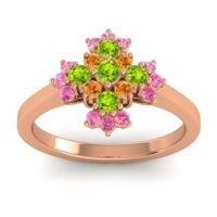 Peridot Fashion Ring In 18K Rose Gold With Citrine And Pink Tourmaline – Kakara Simple Ring