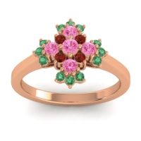 Pink Tourmaline Fashion Ring In 18K Rose Gold With Garnet And Emerald – Kakara Simple Ring