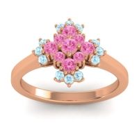 Pink Tourmaline Fashion Ring In 18K Rose Gold With Aquamarine – Kakara Simple Ring