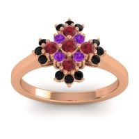Ruby Fashion Ring In 18K Rose Gold With Amethyst And Black Onyx – Kakara Simple Ring