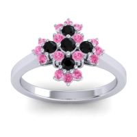 Black Onyx Fashion Ring In 18k White Gold With Pink Tourmaline – Kakara Simple Ring