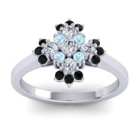 Lab Diamond Fashion Ring In 18k White Gold With Aquamarine And Black Onyx – Kakara Simple Ring