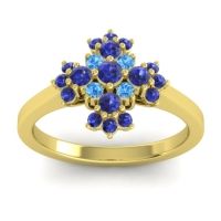 Blue Sapphire Fashion Ring In 18k Yellow Gold With Swiss Blue Topaz – Kakara Simple Ring