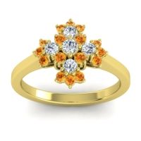 Diamond Fashion Ring In 14k Yellow Gold With Citrine – Kakara Simple Ring