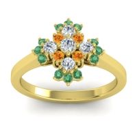 Lab Diamond Fashion Ring In 14k Yellow Gold With Citrine And Emerald – Kakara Simple Ring