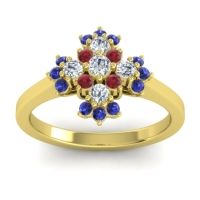Lab Diamond Fashion Ring In 14k Yellow Gold With Ruby And Blue Sapphire – Kakara Simple Ring