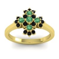 Emerald Fashion Ring In 14k Yellow Gold With Black Onyx – Kakara Simple Ring