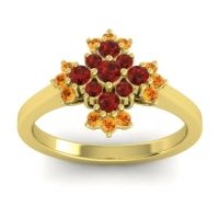Garnet Fashion Ring In 18k Yellow Gold With Citrine – Kakara Simple Ring