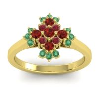 Garnet Fashion Ring In 14k Yellow Gold With Ruby And Emerald – Kakara Simple Ring