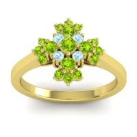 Peridot Fashion Ring In 18k Yellow Gold With Aquamarine – Kakara Simple Ring