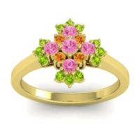 Pink Tourmaline Fashion Ring In 18k Yellow Gold With Citrine And Peridot – Kakara Simple Ring