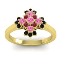 Pink Tourmaline Fashion Ring In 18k Yellow Gold With Ruby And Black Onyx – Kakara Simple Ring