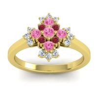 Pink Tourmaline Fashion Ring In 14k Yellow Gold With Ruby And Lab Diamond – Kakara Simple Ring