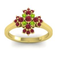 Ruby Fashion Ring In 18k Yellow Gold With Peridot – Kakara Simple Ring