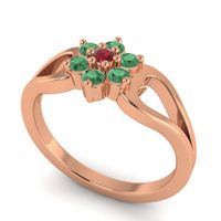 Simple Floral Pave Manyu Ring