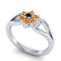 Simple Floral Pave Manyu Ring