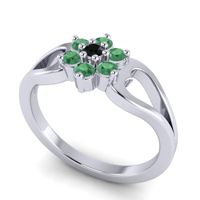 Simple Floral Pave Manyu Ring