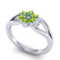 Simple Floral Pave Manyu Ring
