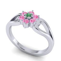 Simple Floral Pave Manyu Ring