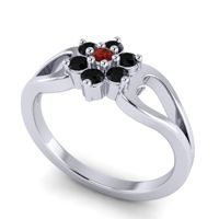 Simple Floral Pave Manyu Ring