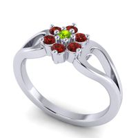 Simple Floral Pave Manyu Ring