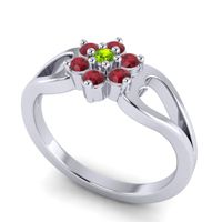 Simple Floral Pave Manyu Ring