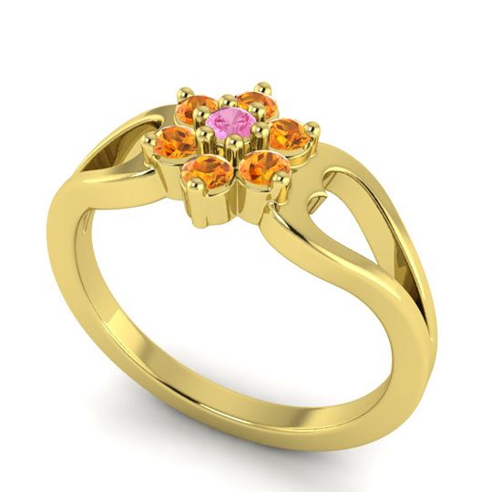 Simple Floral Pave Manyu Ring