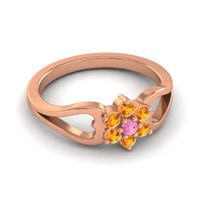 Simple Floral Pave Manyu Ring