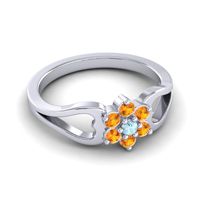 Simple Floral Pave Manyu Ring