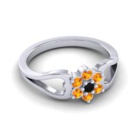Simple Floral Pave Manyu Ring