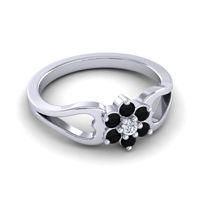 Simple Floral Pave Manyu Ring