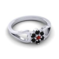 Simple Floral Pave Manyu Ring