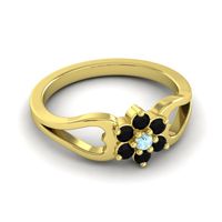 Simple Floral Pave Manyu Ring