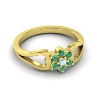 Simple Floral Pave Manyu Ring