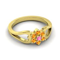 Simple Floral Pave Manyu Ring