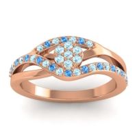 Aquamarine Fashion Ring In 14K Rose Gold With Swiss Blue Topaz – Zami Simple Ring