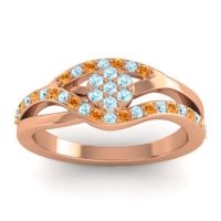 Aquamarine Fashion Ring In 14K Rose Gold With Citrine – Zami Simple Ring