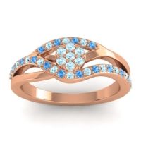 Aquamarine Fashion Ring In 14K Rose Gold With Swiss Blue Topaz – Zami Simple Ring