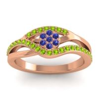 Blue Sapphire Fashion Ring In 14K Rose Gold With Peridot – Zami Simple Ring