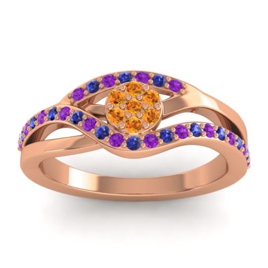 Simple Floral Pave Zami Ring