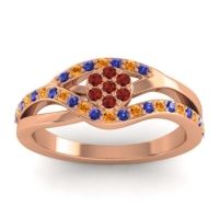 Garnet Fashion Ring In 14K Rose Gold With Blue Sapphire And Citrine – Zami Simple Ring