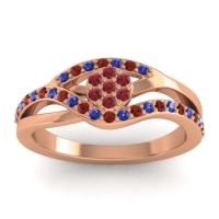 Ruby Fashion Ring In 14K Rose Gold With Blue Sapphire And Garnet – Zami Simple Ring