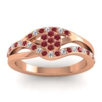 Simple Floral Pave Zami Ring