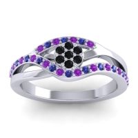 Simple Floral Pave Zami Ring