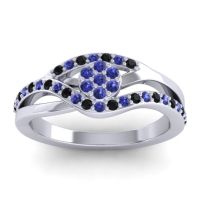 Blue Sapphire Fashion Ring In 14k White Gold With Black Onyx – Zami Simple Ring