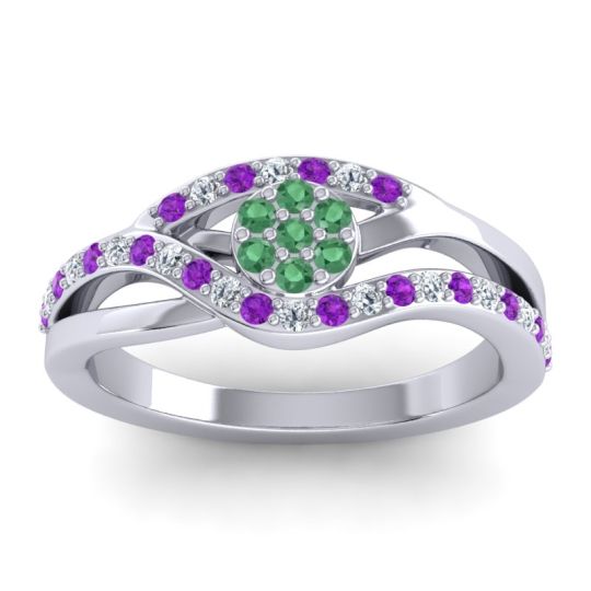 Simple Floral Pave Zami Ring