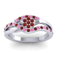 Garnet Fashion Ring In 14k White Gold With Pink Tourmaline – Zami Simple Ring