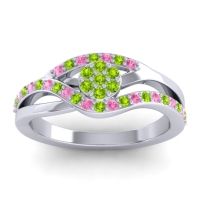 Peridot Fashion Ring In 14k White Gold With Pink Tourmaline – Zami Simple Ring