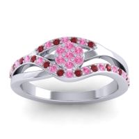 Pink Tourmaline Fashion Ring In 14k White Gold With Ruby – Zami Simple Ring